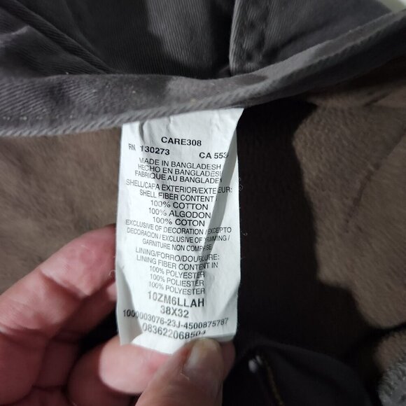 Wrangler Pants Mens 38 x 32 Authentics Fleece lined Cargo Brown Cotton Pants - Picture 10 of 11